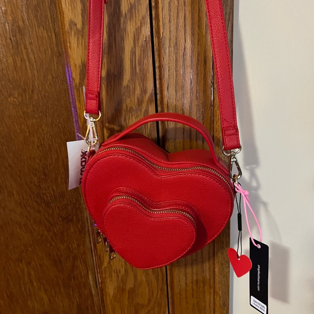 Crossbody Double Heart Red Purse